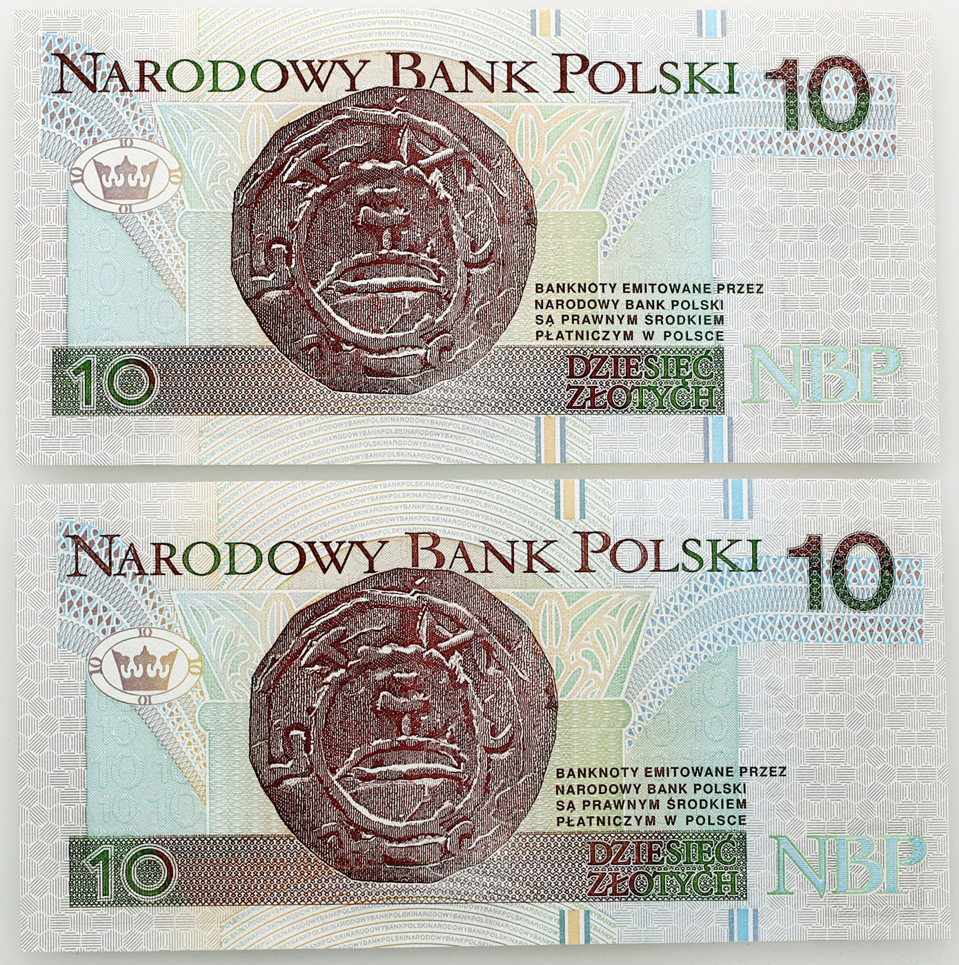 10 złotych 1994 seria AA, zestaw 2 banknotów